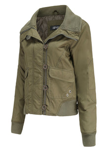 Women's Jacket Street Daily Holiday Fall Winter Turndown Collar Cotton Warm Solid Color Jacket