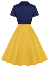 Load image into Gallery viewer, Cotton Tailored Collar 50s Autumn Dress