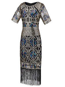 1920S Fringed Sequin Flapper Dress