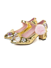 Load image into Gallery viewer, 9.5CM Luxury Pompom Chunky Heels Retro Shoes