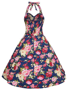 Sweet Floral Cotton 50s Flapper Dress