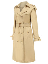 Load image into Gallery viewer, Women&#39;s Trench Coat Going out Fall Winter Turndown Collar Button Waisted Solid Color Long Coat