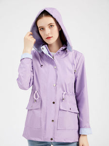Women's Jacket Daily Going Out Fall Winter Casual Solid Color Hoodie Sporty Jacket