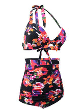 Load image into Gallery viewer, 

Floral Print Halter Backless Retro Style Binikis Swimwear