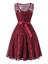Load image into Gallery viewer, Semisheer Lace A Line Vintage Dress