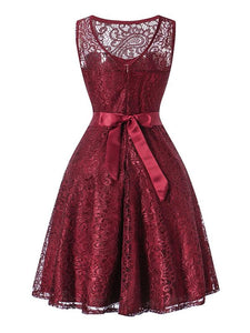 Semisheer Lace A Line Vintage Dress