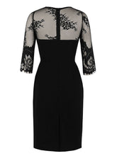 Load image into Gallery viewer, Black Lace Retro1960S Vintage Bodycon Dress