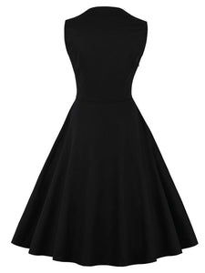 Plaid Square Neck Slim Fit Vintage Dress