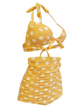 Load image into Gallery viewer, Retro Style High Waisted Elegant Backless Dots Two Pieces Swimsuit Sets