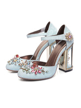 Load image into Gallery viewer, Luxury Rhinestone DecorationHandmade Mary Jane Pumps Vintage Heels