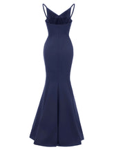 Load image into Gallery viewer, Sling Solid Color Backless Spilt Satin Vintage Party Maxi Dress