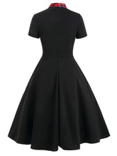 Load image into Gallery viewer, 1950S Bow Collar Plaid Swing Dress 