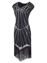 Load image into Gallery viewer, 1920S Sequin Fringed Gatsby Dress