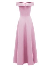 Load image into Gallery viewer, Pink 1950s Off Shoulder Vintage Maxi Dress