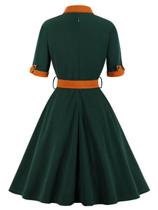 Dark Green Swing Vintage 1950S Dress