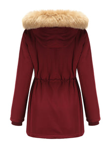 Women's Coat Daily Lamb wool Fall Winter Regular Midi Length Coat Solid Color Oversized Coat 