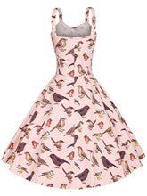 Load image into Gallery viewer, Sweet Birds Printed Cotton 50s Flapper Dress
