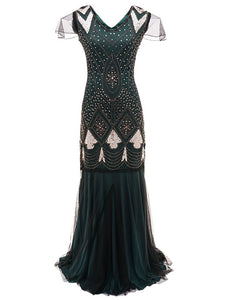 5 Color 1920S Sequined Fringe Flapper Dress