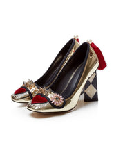 Load image into Gallery viewer, Sweet Heart Rivet Chunky Heel  Vinatge Shoes