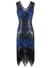 Load image into Gallery viewer, Red 1920s Sequined Flapper Dress