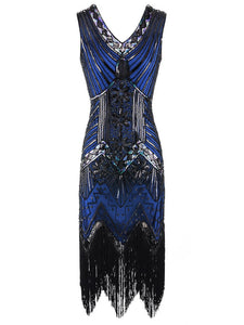 Red 1920s Sequined Flapper Dress