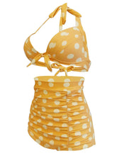 Load image into Gallery viewer, Retro Style High Waisted Elegant Backless Dots Two Pieces Swimsuit Sets