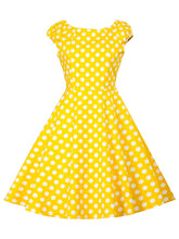 Load image into Gallery viewer, Sweet Consice A Line Solid Color Dots Vintage Dress