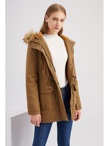 Women's Coat Street Daily Winter Plush Long Coat Solid Color Oversized Fur Warm Coat