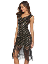 Load image into Gallery viewer, Sequin Mesh Fringer Bobycon Evening Dress