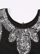 Load image into Gallery viewer, Black 1920S Sequined Fringe Gatsby Flapper Dress