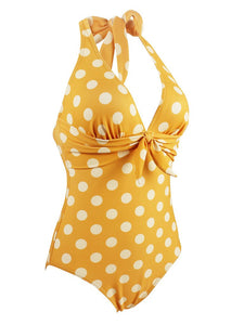 Sexy Vintage Style Dots One Piece Bikini