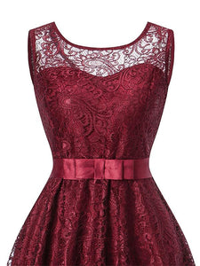 Semisheer Lace A Line Vintage Dress
