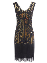 Load image into Gallery viewer, 5Color 1920S Sequined Fringe Gatsby Flapper Dress
