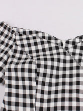 Load image into Gallery viewer, Plaid Collar Consice Short Sleeve Vintage Dress