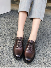 Load image into Gallery viewer, Women&#39;s Oxfords Round Toe Sheepskin Vintage Shoes
