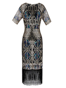 1920S Fringed Sequin Flapper Dress