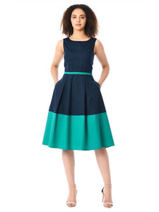 Cotton With Pocket A Line 50S Dress