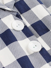 Load image into Gallery viewer, Blue White 1950s Pockets Plaid Dress