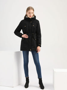 Women's Parka Coat Street Daily Winter Plush Long Coat Solid Color Oversized Fur Warm Coat