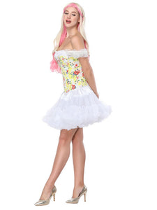 Retro Flower Strapless Corset