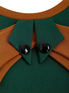1950S Bow Collar Swing Dress With Belt 