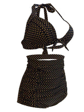 Load image into Gallery viewer, Retro Style High Waisted Sexy Backless Dots Two Pieces Swimsuit Sets