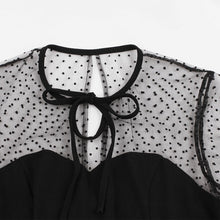 Load image into Gallery viewer, With Pocket Semi-Sheer A Line Black 50S Dress