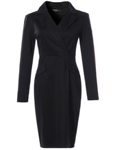 Load image into Gallery viewer, Elegant With Pockets V Neck Autumn 40s Dress