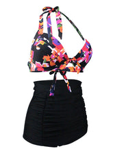 Load image into Gallery viewer, 

Floral Print Halter Backless Retro Style Binikis High Wasited Swimwear