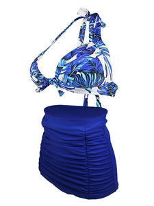 
Blue Leaf 3D Print Retro Style Bikinis swimsuits