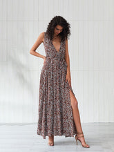 Load image into Gallery viewer, Women&#39;s Boho Dress Deep V Neck Split Floral Printed Maxi Dress