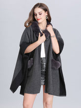 Load image into Gallery viewer, Faux Fur Coat Wool Cape Coat Half Sleeve Women ‘s Overcoat With Pockets