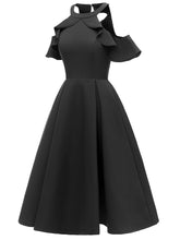 Load image into Gallery viewer, Elegant Open Shoulder CrewNeck Dress