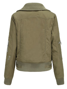 Women's Jacket Street Daily Holiday Fall Winter Turndown Collar Cotton Warm Solid Color Jacket